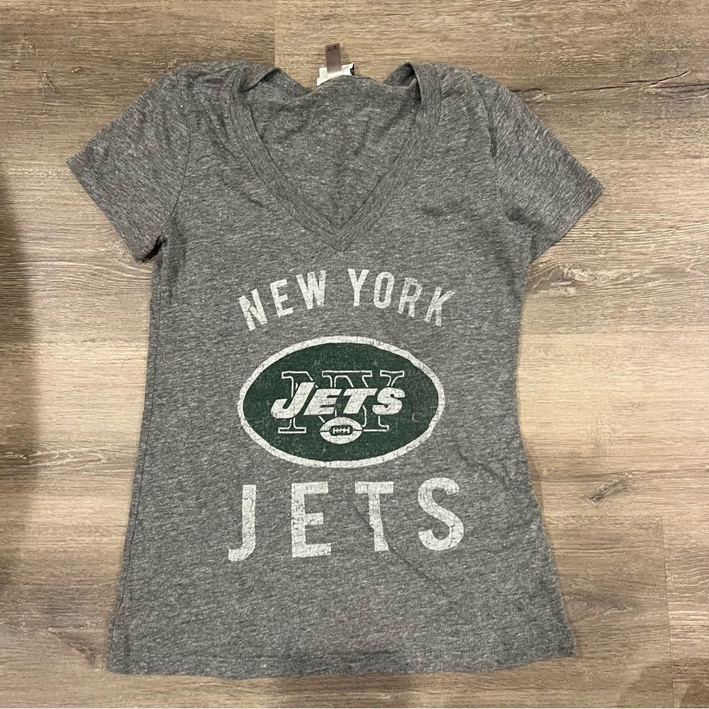 New York Jets Gray V-Neck T-Shirt